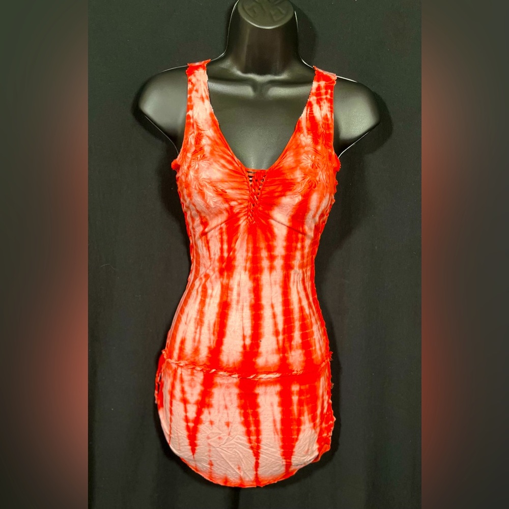 GUESS red tiedye beach cover up